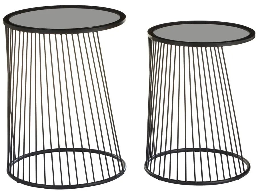 Tavolini da salotto rotondi con piano in vetro in set di 2 pezzi Trento - Premier Housewares