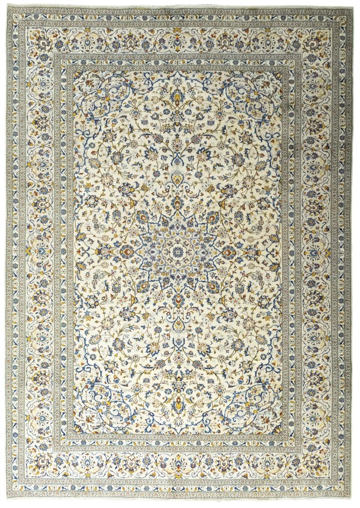 Kashan Tappeto persiano 340 x 240 Beige (Iran) Annodato A Mano
