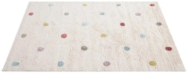 Tappeto bambino in cotone beige motivo poid multicolore 100 x 150 cm DADA