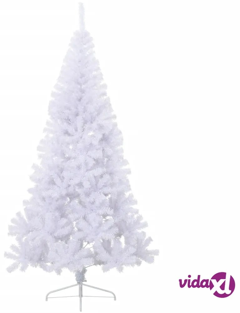 vidaXL Albero di Natale Artificiale Metà con Supporto Bianco 210cm PVC