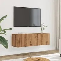 Mobili TV a Parete 2pz Rovere Artigianale 100x30x30 cm 857018