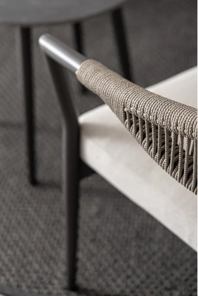 Set di mobili da giardino color kaki/grigio tortora in alluminio per 2 persone Millor – Bizzotto