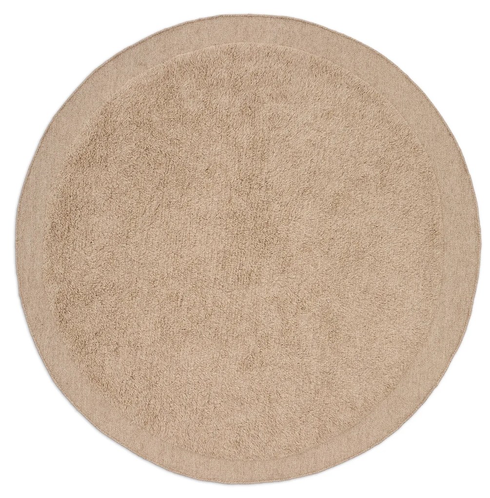 Kave Home - Tappeto rotondo Marely di lana beige Ã˜ 200 cm