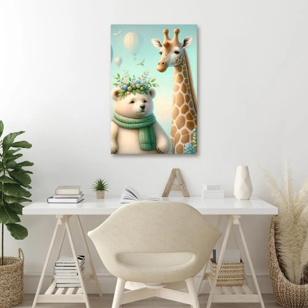 Quadro su tela – Animaletti con palloncini