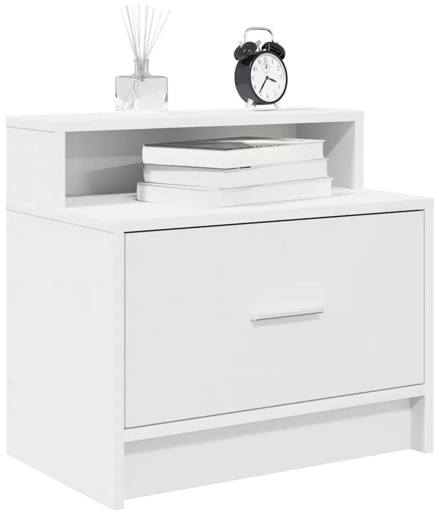 Comodino Con Cassetto Bianco 51x31x47 Cm /