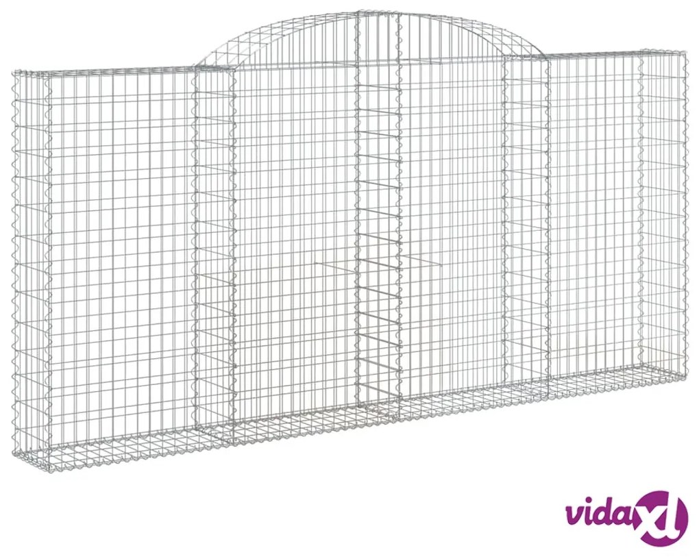 vidaXL Cesti Gabbioni ad Arco 5 pz 300x30x140/160 cm Ferro Zincato