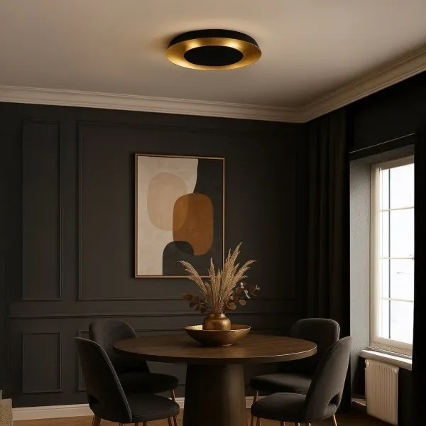 Plafoniera LED da soffitto PIATTINO LED/30W/230V 3000/4000/6000K Ø 40 cm nero/oro