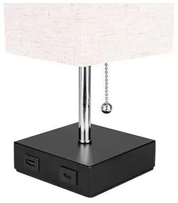 Lampada da tavolo 1xE27/60W/230V con USB caricatore