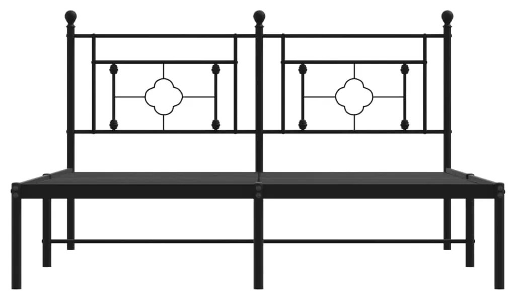 Giroletto con Testiera in Metallo Nero 160x200 cm