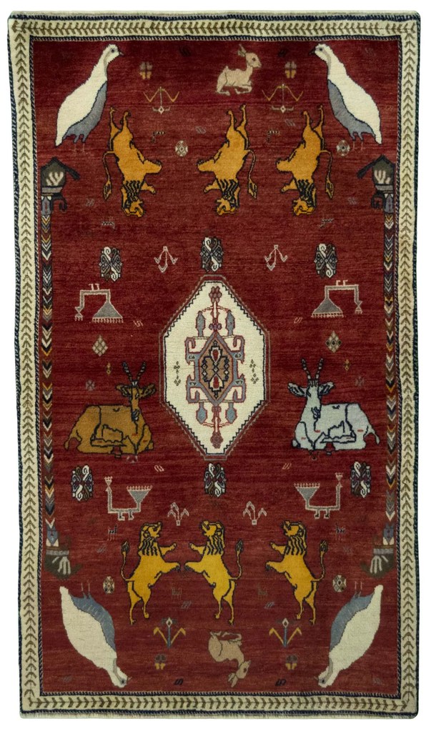 Gabbeh Tappeto persiano 110x190 Rosso (Iran) Annodato A Mano