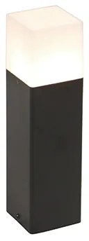 Picchetto da esterno nero vetro opalino 30 cm con picchetto da terra e ghiera per cavi - Denmark