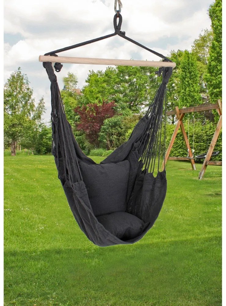 Poltrona da giardino imbottita nera Tobago - Garden Pleasure