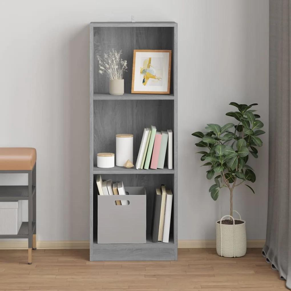 Libreria 3 ripiani grigio sonoma 40x24x109 cm legno multistrato
