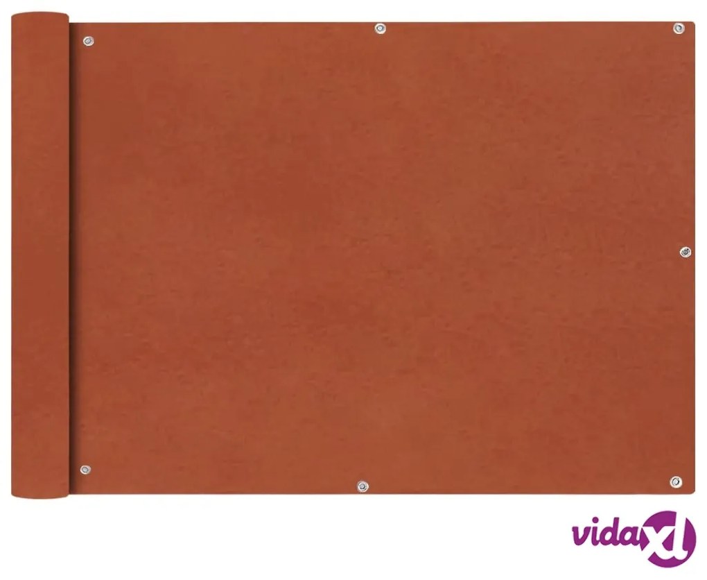 vidaXL Paravento da Balcone in Tessuto Oxford 75x600 cm Terracotta