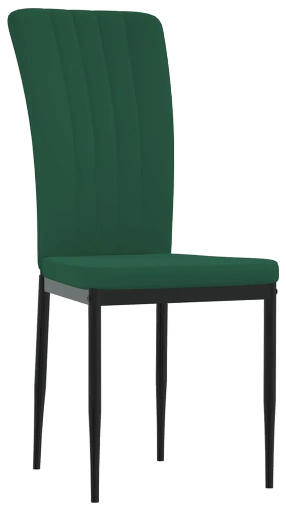 Sedie da pranzo 4 pz verde scuro in velluto