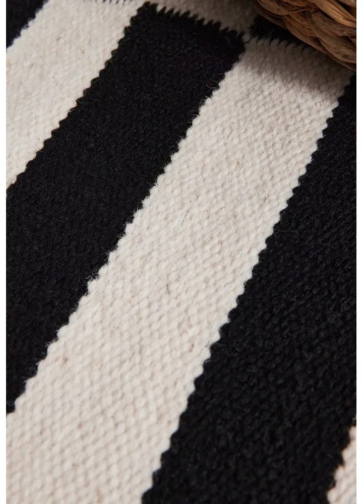 Tappeto bianco e nero in lana reversibile/tessuto a mano 120x180 cm Donna – Hanse Home