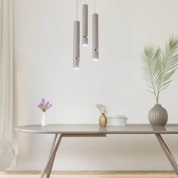 Brilagi - Lampadario a sospensione con filo POKER 3xGU10/25W/230V beige