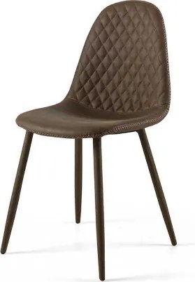 Sedia sala da pranzo ecopelle Marrone - SOFT 2 sedie