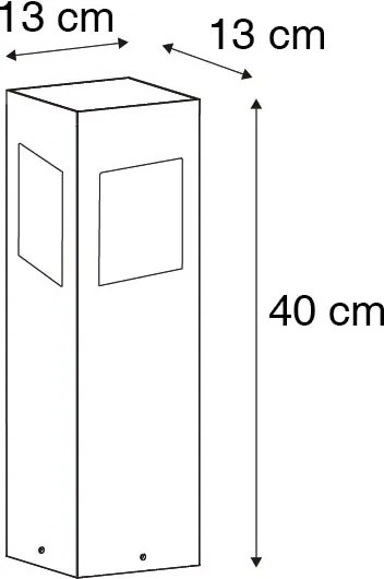 Lampada da terra per esterni nera 40 cm con luce dimmerabile e sensore solare - Charlotte