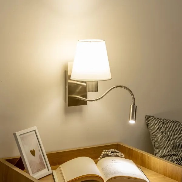 Brilagi - Applique a LED NUBILA 1xE27/25W/230V + LED/3W cromo/bianco