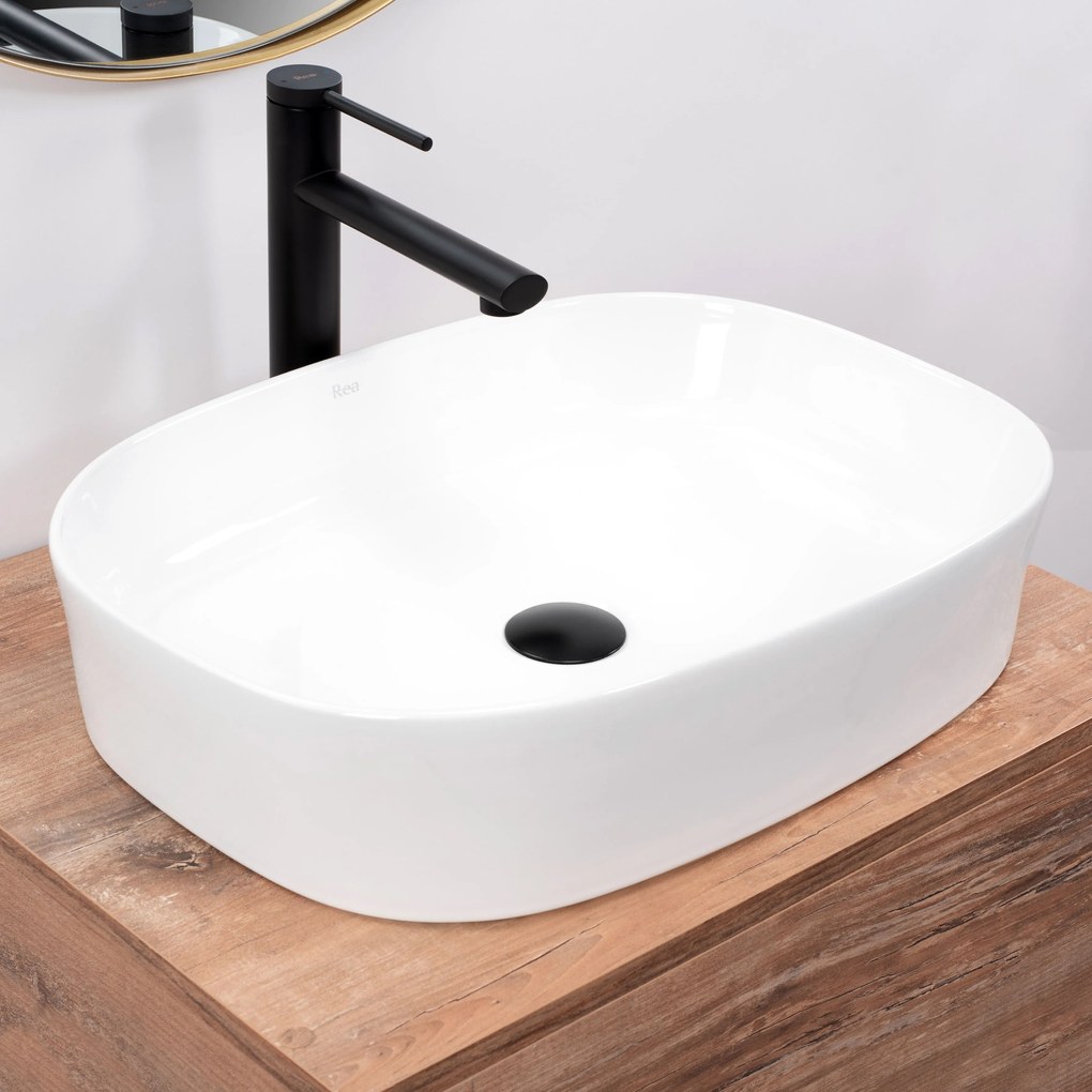 Lavabo da appoggio in ceramica Rea Angie