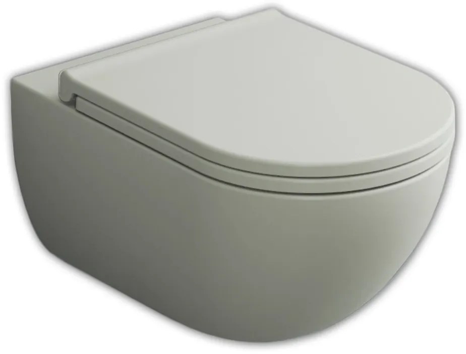 Ceramica Cielo Coppia Sanitari Sospesi Bidet E Vaso Senza Brida Con Sedile Rallentato Pomice