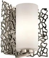 Applique Contemporanea Silver Coral Metallo Peltro Classico Vetro 1 Luce E27