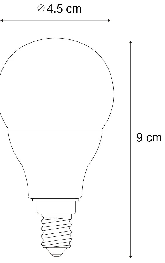 Set di 5 Lampadine LED Smart E14 G45 Opale RGBW 4.9W 470 lm 2700-6500K