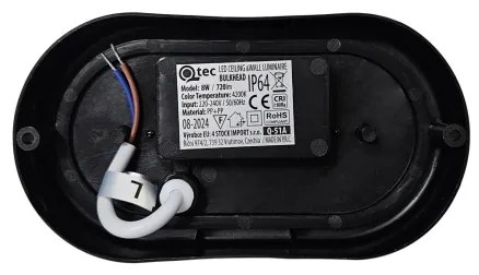 Plafoniera LED da esterno LED/8W/230V 4200K IP64 nera