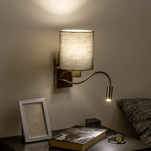 Brilagi - Applique a LED NUBILA 1xE27/25W/230V + LED/3W ottone/antracite