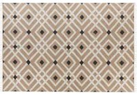 Tappeto di iuta intrecciata in cotone naturale beige con nappe a motivo geometrico 200 x 300 cm stile boho moderno