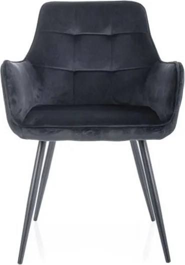 Sedia Lemon velluto nero Blu19