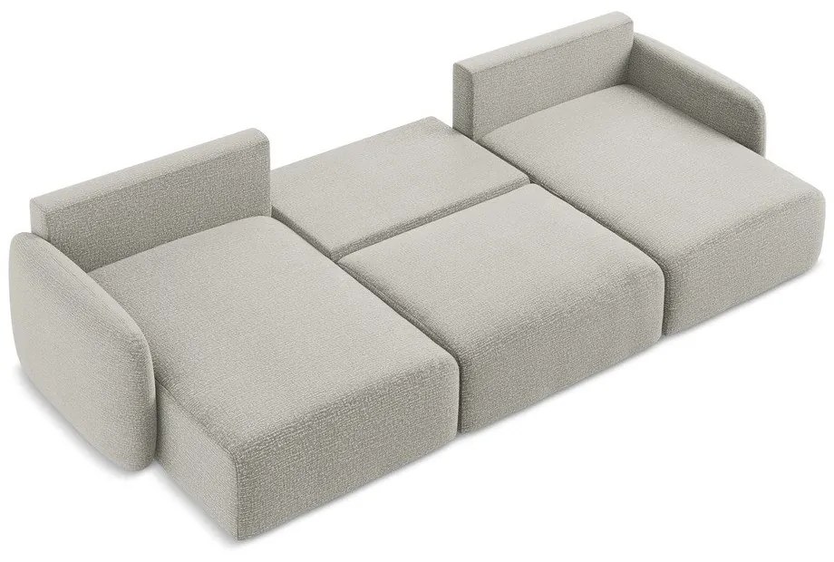 Divano angolare grigio chiaro allungabile/con contenitore Kalena – Makamii