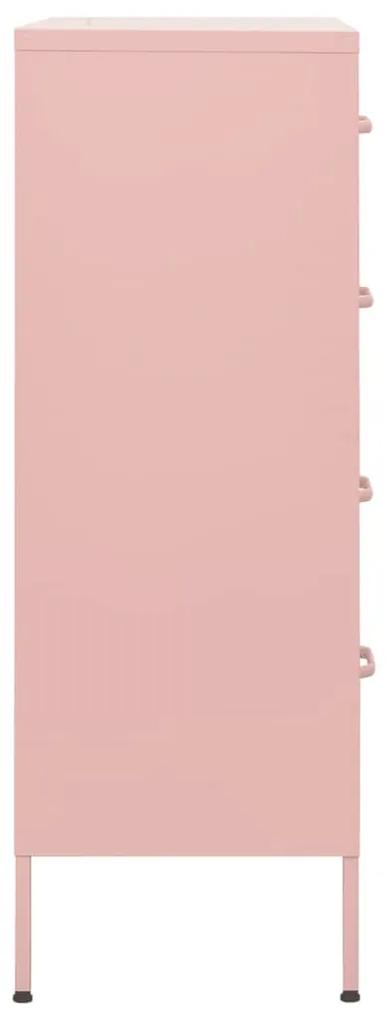 Cassettiera rosa 80x35x101,5 cm in acciaio
