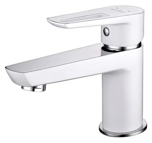 Cersanit S951-047 - Rubinetto del lavandino MILLE 13,4 cm bianco + scarico