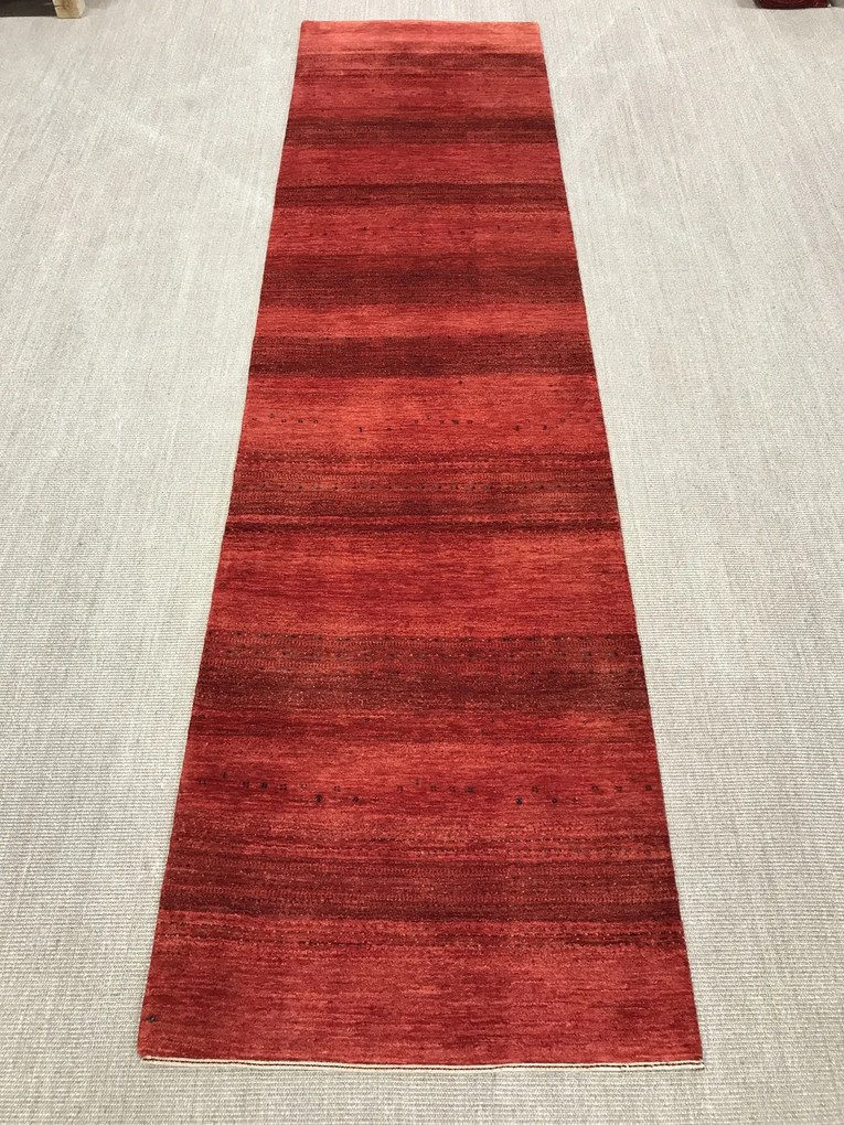 Loribaft Tappeto 370 x 100 Rosso (Iran) Annodato A Mano