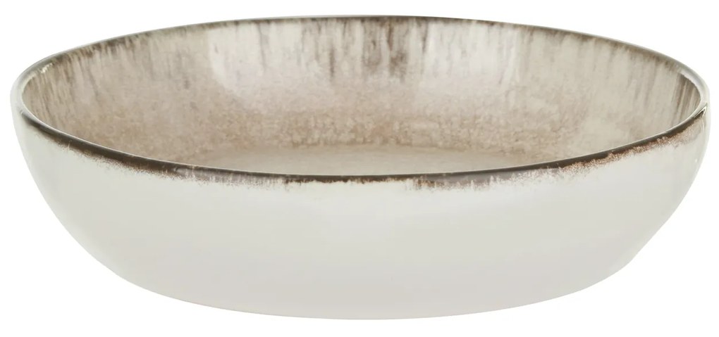 Piatto fondo 20 cm bordo grigio stoneware Artisanal