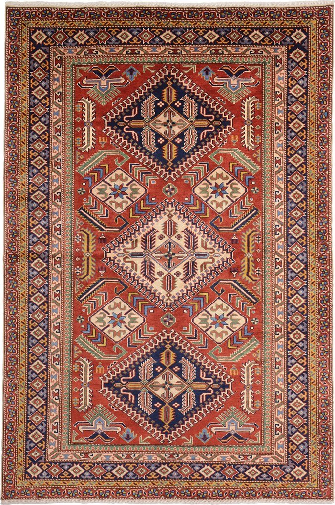 Kazak Tappeto 140 x 210 (Indian) Annodato A Mano