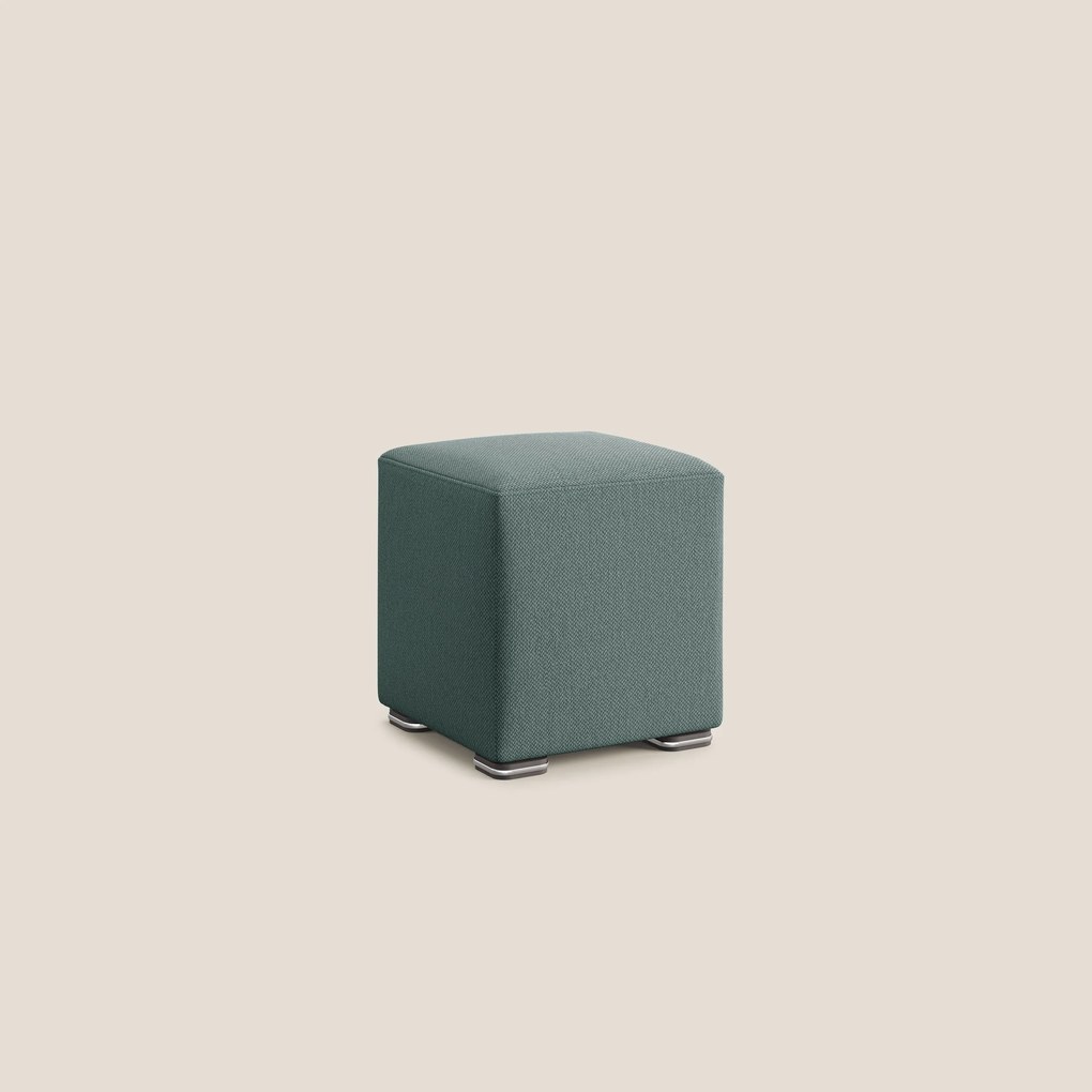 Cube pouf in tessuto morbido smacchiabile T05 verde
