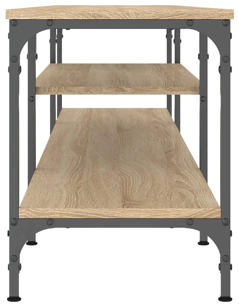 Mobile tv rovere sonoma 201x35x45 cm legno multistrato e ferro