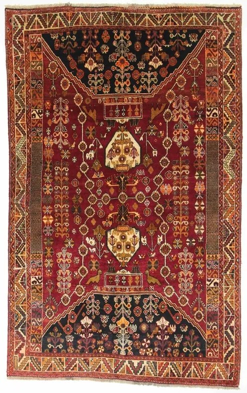 Gashghai Tappeto 150x250 Rosso (Iran) Annodato A Mano