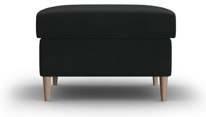 Poggiapiedi nero con rivestimento in velluto Kyoto – Cosmopolitan Design