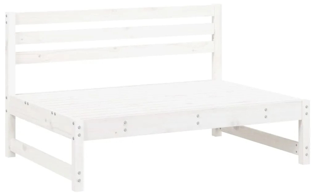 Set salotto da giardino 6 pz bianco in legno massello di pino