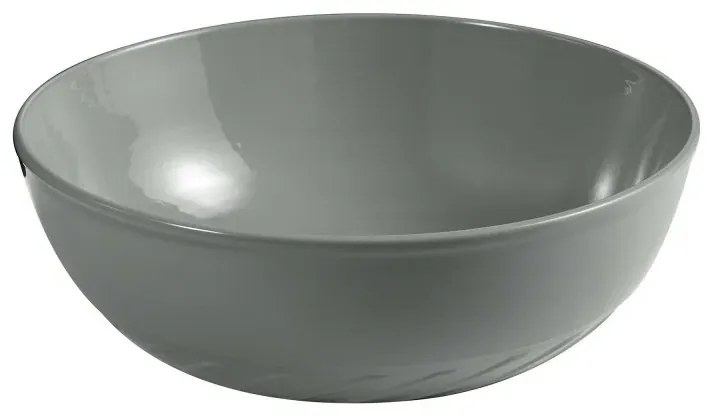 Lavabo da appoggio 33 cm grigio cemento con rilievi sul fondo Logos