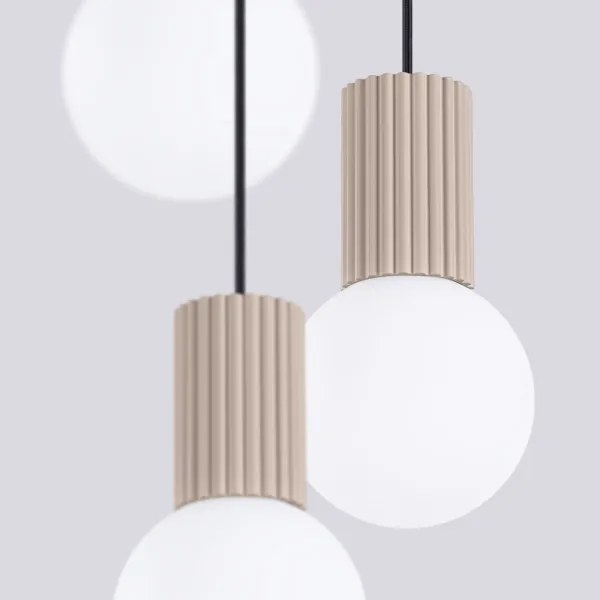 Sollux SL.1745 - Lampadario a sospensione con filo HALO 3xG9/8W/230V diametro 25 cm beige