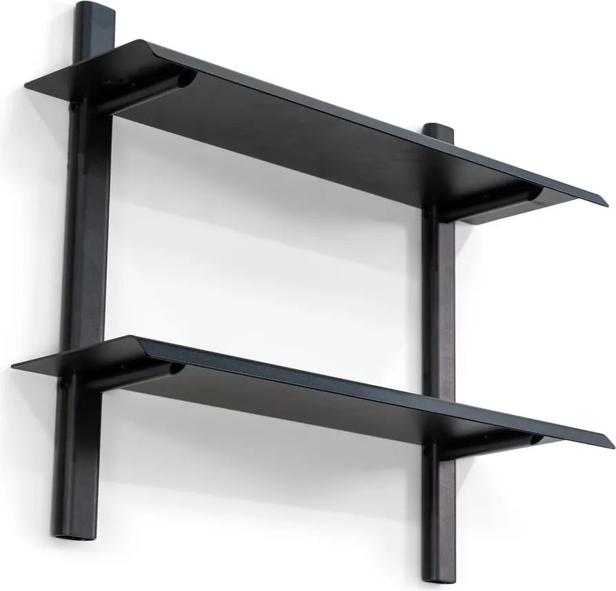 Mensola nera in metallo con ripiani multipli 60 cm Hola – Spinder Design