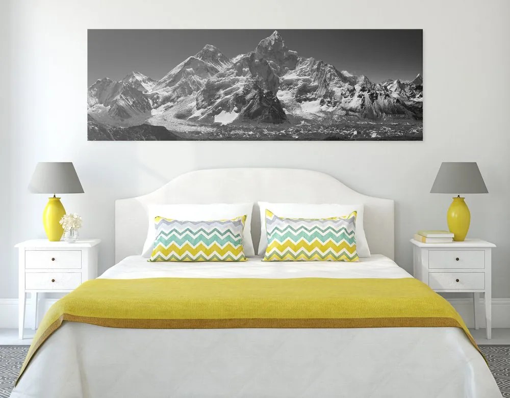Quadro su tela – Magnifica cima di montagna in bianco e nero