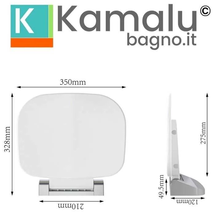 Kamalu - sedile doccia ribaltabile fissaggio parete | sun-20