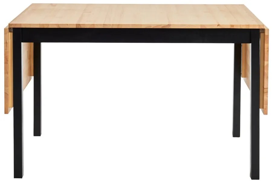 Tavolo da pranzo pieghevole in pino con struttura nera , 120 (200) x 70 cm Brisbane - Bonami Essentials