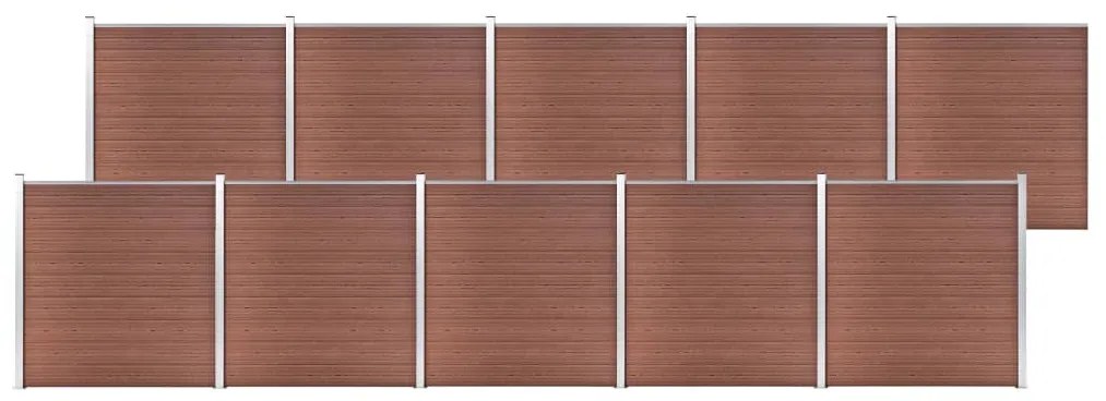 Recinzione Da Giardino İn Wpc 1737x186 Cm Marrone /